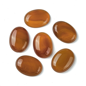 Natural Red Agate Cabochons, Dyed & Heated, Oval, Sandy Brown, 30x22x6mm