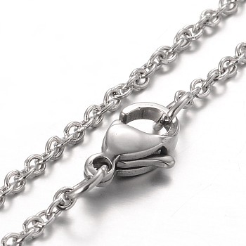 Stainless Steel Cable Chain Bracelets, with Lobster Claw Clasps, Stainless Steel Color, 7-1/4 inch(185mm)