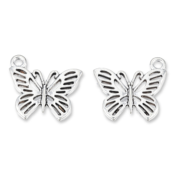 Tibetan Style Alloy Pendants, Cadmium Free & Lead Free, Butterfly, Antique Silver, 18x19x2mm, Hole: 1.8mm, about 780pcs/1000g