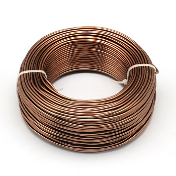 Round Aluminum Wire, Bendable Metal Craft Wire, for DIY Jewelry Craft Making, Sienna, 10 Gauge, 2.5mm, 35m/500g(114.8 Feet/500g)