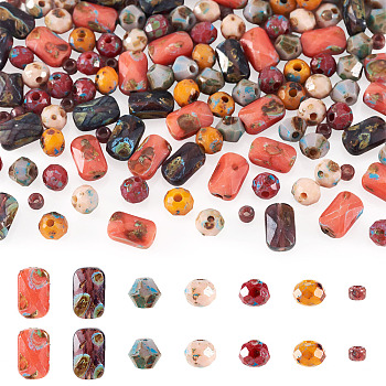 140Pcs 7 Styles Glass Seed Beads Sets, Mixed Shapes, Mixed Color, 2~7mm, Hole: 0.9~1.2mm, 20pcs/style