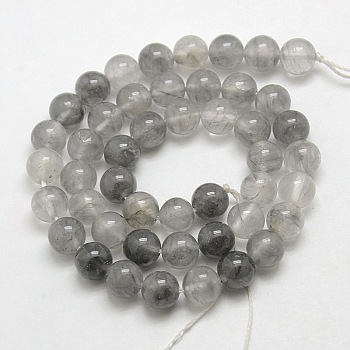 Natural Gemstone Cloudy Quartz Round Bead Strands, 8mm, Hole: 1mm, about: 45~48pcs/strand, 15.5 inch