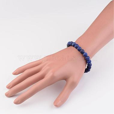 Natural Lapis Lazuli(Dyed & Heated) Beads Stretch Bracelets(BJEW-JB02445-02)-3
