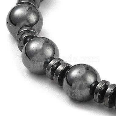 Round & Dise Synthetic Non-Magnetic Hematite Beaded Necklaces for Women Men(NJEW-E097-05)-2