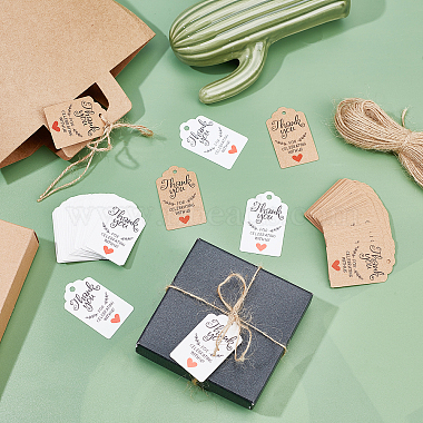 Globleland 2 Bags 2 Colors Kraft Paper Gift Tags(SCRA-GL0001-03)-4