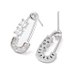 Safety Pins Shape Brass Stud Earrings(EJEW-F332-04P)-2
