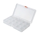 15 contenedores de almacenamiento de cuentas de plástico rectangulares transparentes(PAAG-PW0012-03)-1