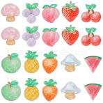 60Pcs 10 Styles Opaque Resin Cabochons, Imitation Food, Hair Clip Accessories, Mixed Shapes, 17~23x15~21x5~7mm, 60pcs/set(RESI-SC0005-92)