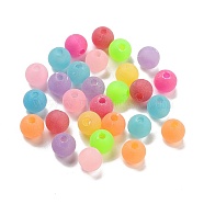 Plastic Beads, Frosted, Round, Mixed Color, 8mm, Hole: 2mm, about 2083pcs/500g(KY-L082-03B)