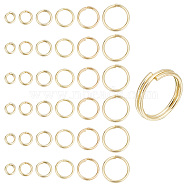 120Pcs 6 Styles Brass Split Rings, Double Loops Rings, Real 14K Gold Plated, 4~10x1.4mm, Inner Diameter: 2.5~8.5mm, 20pcs/style(KK-GO0001-52)