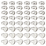48Pcs 8 Style Adjustable 304 Stainless Steel Finger Rings Components, Pad Ring Base Findings, Flat Round, Stainless Steel Color, Tray: 6~20.5mm, Inner Diameter: 17~18mm, 6pcs/style(STAS-DC0004-37)
