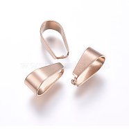Ion Plating(IP) 304 Stainless Steel Snap on Bails, Rose Gold, 10x6x5mm, Inner: 10x5mm(STAS-P214-08RG-03)