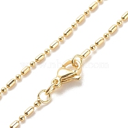 Brass Ball and Column Link Chains Necklace for Women, Cadmium Free & Lead Free, Real 18K Gold Plated, 17.60 inch(44.7cm), Link: 1.5x3mm, 1.5mm(NJEW-P265-01A-G)