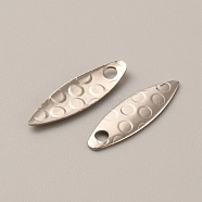 Steel Fishing Lures, Fishing Attractor Spinner Blades, for Hard Lures Worm Spinner Baits Spoons Rigs Making, Horse Eye with Polka Dot Pattern, Stainless Steel Color, 19x5.5x1mm, Hole: 1.8mm(FIND-WH0127-89A-P)