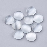 Cat Eye Cabochons, Half Round/Dome, White, 10x4~4.5mm(GLAA-P039-A06-10mm)