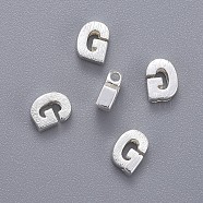 Brass Charms, Letter, Letter.G, 5.5x4x2mm, Hole: 1mm(KK-P081-G-S)