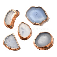 Natural Raw Rough Agate Cabochons, Agate Slices, Dyed & Heatsd, Nuggets, 49.5~66.5x36~55.5x5~8.5mm(G-I359-06)