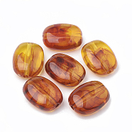 Acrylic Beads, Imitation Amber, Rectangle, Chocolate, 24x18.5x9.5mm, Hole: 2.5mm(X-OACR-N001-05)