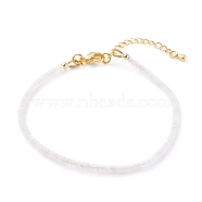Natural Rose Quartz Beaded Bracelets, with Brass Lobster Claw Clasps, Faceted Rondelle, Golden, 7-1/2~8-1/2 inch(19~21.5cm)(BJEW-JB06091-04)