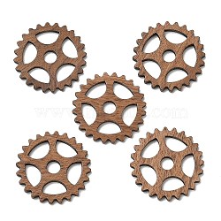 Walnut Wood Pendants, Gear Charm, Camel, 27.5x2.5mm, Hole: 5mm(WOOD-F013-07)
