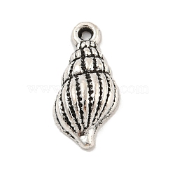 Tibetan Style Alloy Pendants, Cadmium Free & Lead Free, Conch Charm, Antique Silver, 19x9.5x5mm, Hole: 1.5mm, about 990pcs/1000g(FIND-M011-13AS)