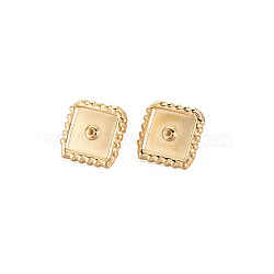 Ion Plating(IP) 304 Stainless Steel Rhombus Stud Earrings with Crystal Rhinestone for Woman, Golden, 14x14mm, Pin: 0.7mm(EJEW-N097-005LG)