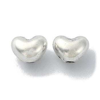 Tibetan Style Alloy Beads, Heart, Antique Silver, 6x8x6mm, Hole: 1.6mm, about 537pcs/500g