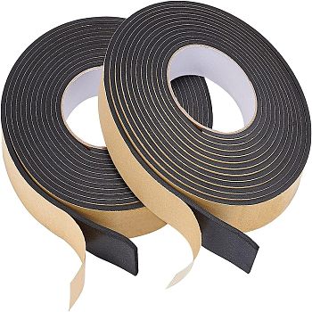 Strong Adhesion EVA Sponge Foam Rubber Tape, Anti-Collision Seal Strip, Black, 25x4mm, 5m/roll