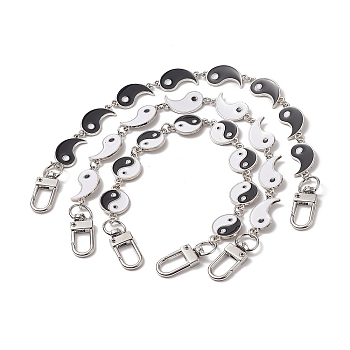 Alloy Enamel Yin Yang Link Chain Bag Extender Chains, with Alloy Swivel Clasps, Mixed Color, 25.8~29.2cm, 3pcs/set