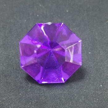Acrylic Rhinestone Pointed Back Cabochons, Faceted, Diamond, Purple, 30.1x20mm