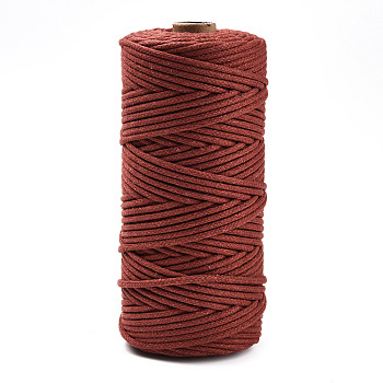 Cotton String Threads, Macrame Cord, Decorative String Threads, for DIY Crafts, Gift Wrapping and Jewelry Making, Sienna, 3mm, about 109.36 Yards(100m)/Roll.