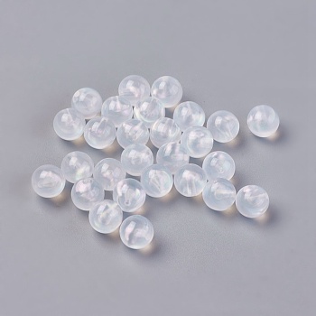 Transparency Acrylic Beads, Half Drilled Beads, Round, Clear, 12mm, Hole: 1.2mm