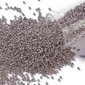 TOHO Round Seed Beads, Japanese Seed Beads, (PF554) PermaFinish Lavender Metallic, 15/0, 1.5mm, Hole: 0.7mm, about 15000pcs/50g