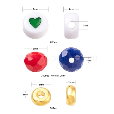 Kit de fabrication de bijoux en perles de verre colorées bricolage(DIY-FS0002-14)-3
