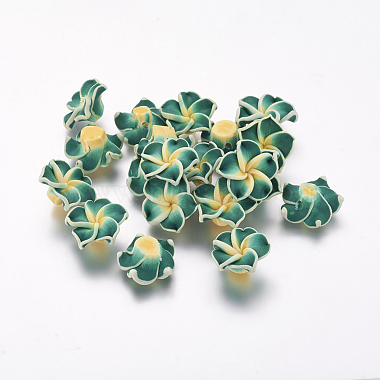 15mm SeaGreen Flower Polymer Clay Beads