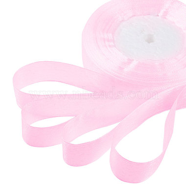 Ruban de conscience de cancer du sein rose matériaux de fabrication ruban satin pour ruban organza pur(RS20mmY043)-5