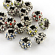 Antique Silver Plated Alloy Rhinestone Flower Large Hole European Beads(MPDL-R041-04)-1