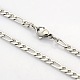Men's Casual Style 304 Stainless Steel Figaro Chain Necklaces(STAS-O037-17P)-1