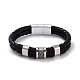 Retro Leather Braided Cord Bracelet for Men(X-BJEW-A039-01B)-1