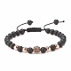 4Pcs 4 Color Natural Obsidian & Synthetic Hematite Braided Bead Bracelet with Cubic Zirconia(BJEW-JB08117)-3