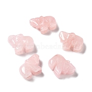 Natural Rose Quartz Rhinoceros Healing  Figurines, Reiki Energy Stone Display Decorations, for Home Feng Shui Ornament, 13.5~15x20~21.5x7.5~9mm(DJEW-Z005-04)