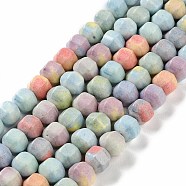 Natural Rainbow Alashan Agate Beads Strands, Dyed, Faceted, Rondelle, Mixed Color, 9x9.5~10.5x9.5~10.5mm, Hole: 0.7mm, about 44pcs/strand, 15.75 inch(40cm)(G-NH0022-B01-02)