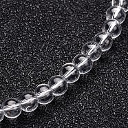 Glass Round Bead Strands, Clear, 8mm, Hole: 1mm, about 40pcs/strand, 11 inch(GLAA-I028-8mm-01)