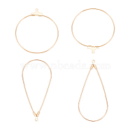 BENECREAT Brass Pendants, Long-Lasting Plated, Nickel Free, Open Teardrop & Ring, Real 18K Gold Plated, 40pcs/box(KK-BC0001-31G-NF)