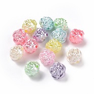 Imitation Pearl Acrylic Beads, Rose, Mixed Color, 11.5x12x11mm, Hole: 1.8mm(X-OACR-E013-21)