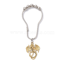 Iron Shower Curtain Rings for Bathroom, with Alloy Pendents, Dragon, Antique Golden, 113mm(AJEW-JB01182-02)