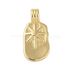 Rack Plating Brass Pendants, Cadmium Free & Lead Free, Sun, Real 18K Gold Plated, 20.5x9.5x3.8mm, Hole: 1.8x2.5mm(KK-S372-06G)