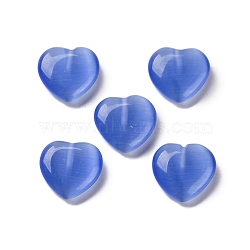 Cat Eye Beads, Heart, Royal Blue, 11.5x11.5x3.5mm, Hole: 1mm(CE-Z002-01L)