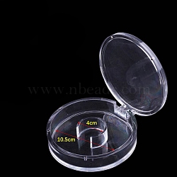 Round Plastic Single Bracelet Display Case, Bracelet Jewelry Organizer Holder, Clear, 11.5x3.5cm(PW-WG85095-05)