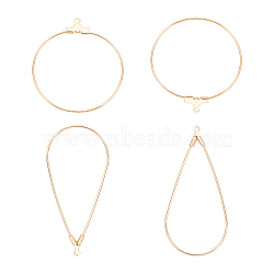 BENECREAT Brass Pendants, Long-Lasting Plated, Nickel Free, Open Teardrop & Ring, Real 18K Gold Plated, 40pcs/box(KK-BC0001-31G-NF)